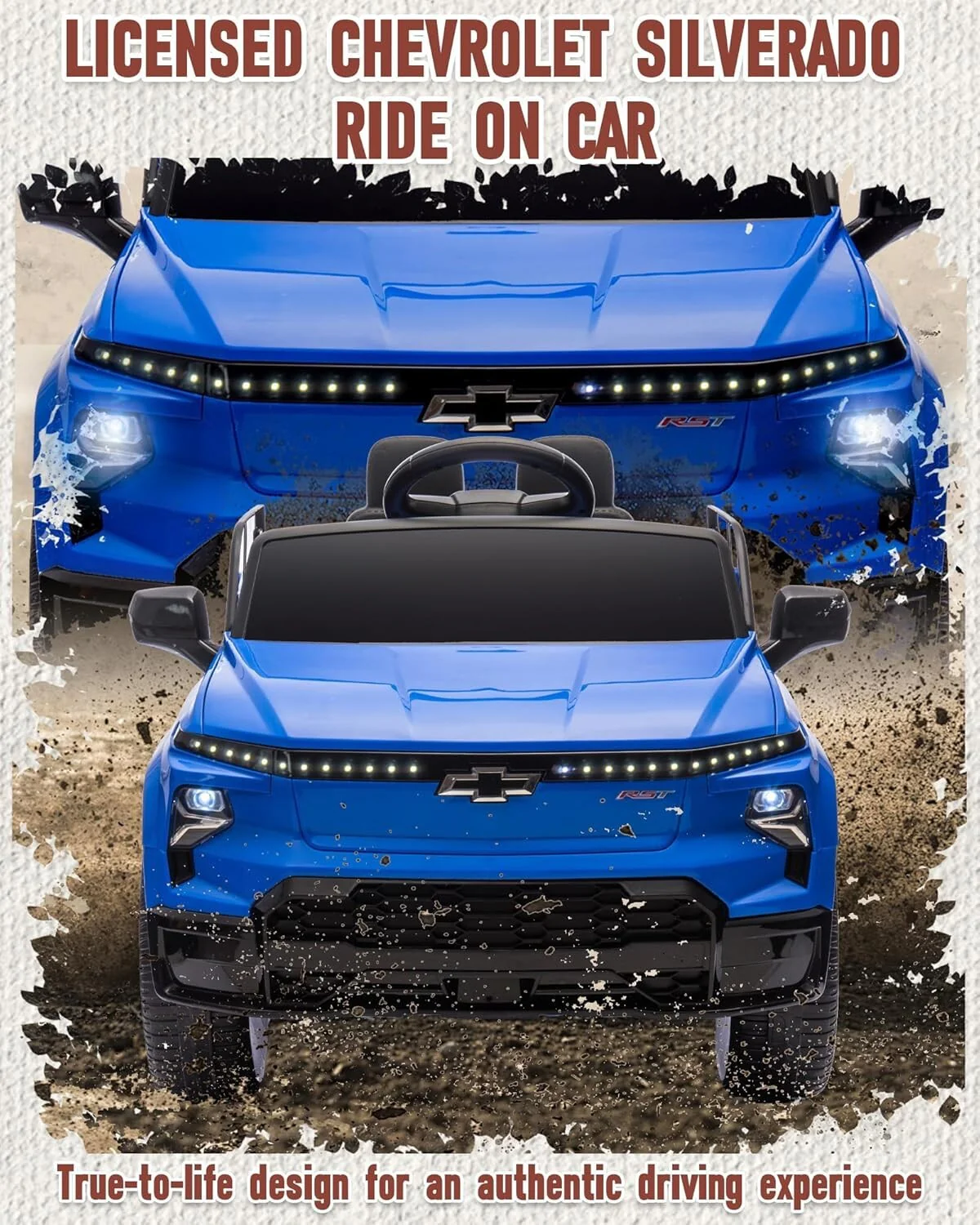 24V Licensed Silverado Electric Ride-On Truck with Remote Control for Toddlers and Kids - Image 9