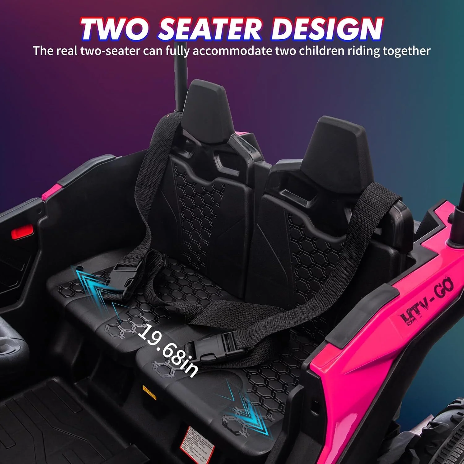 24V 2-Seater Electric Ride-On UTV Truck with Sun Shade and 4WD - Image 10