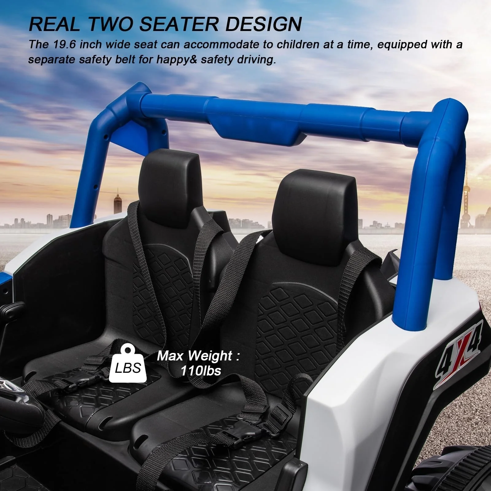 24V 2-Seater Electric 4x4 Off-Road UTV Ride-On ATV for Kids with Quick Charger - Image 2