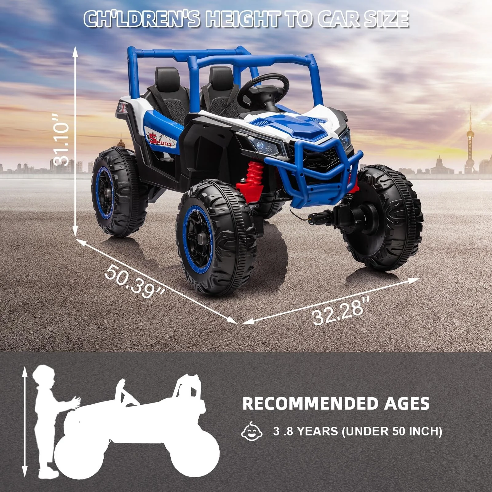 24V 2-Seater Electric 4x4 Off-Road UTV Ride-On ATV for Kids with Quick Charger - Image 7
