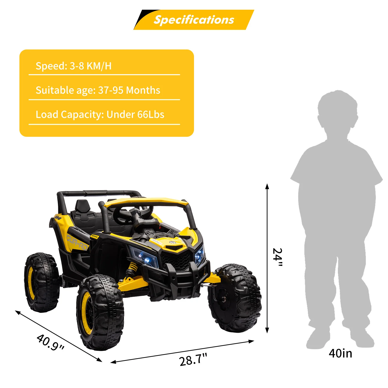 24V Electric 2-Seater Off-Road UTV Ride-On Vehicle with Powerful Motor - Image 4