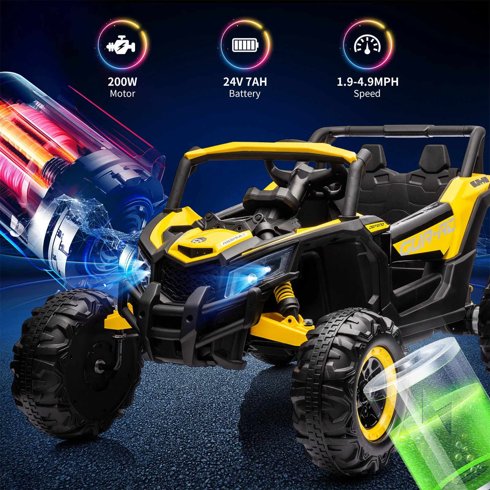 24V Electric 2-Seater Off-Road UTV Ride-On Vehicle with Powerful Motor - Image 5