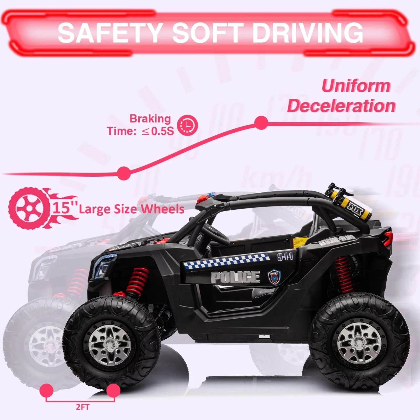 24V Ride-On 4WD Electric UTV Car with 2 Leather Seats - Image 22