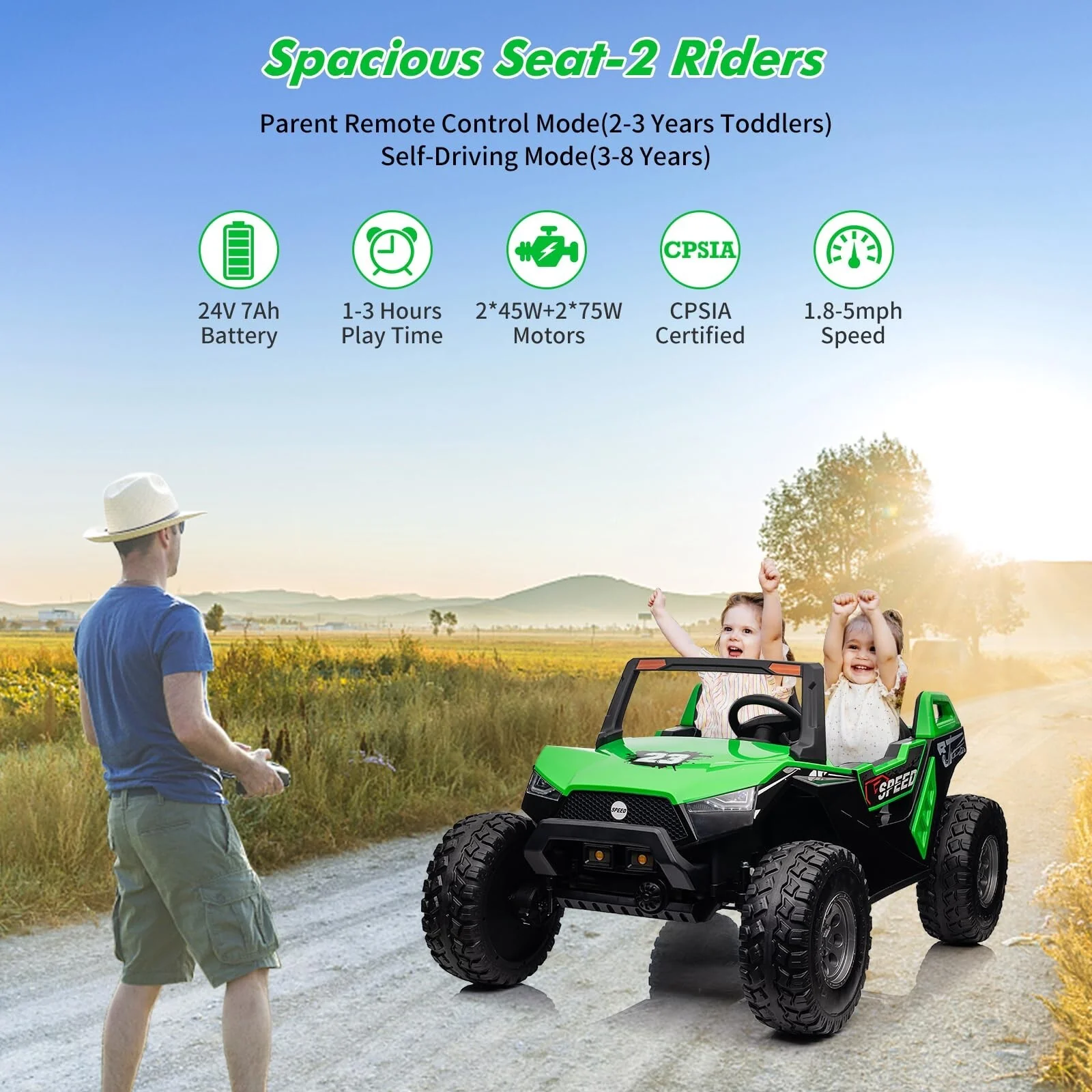 24V Electric 4WD Off-Road Ride-On UTV Car with Remote Control for Kids - Image 59