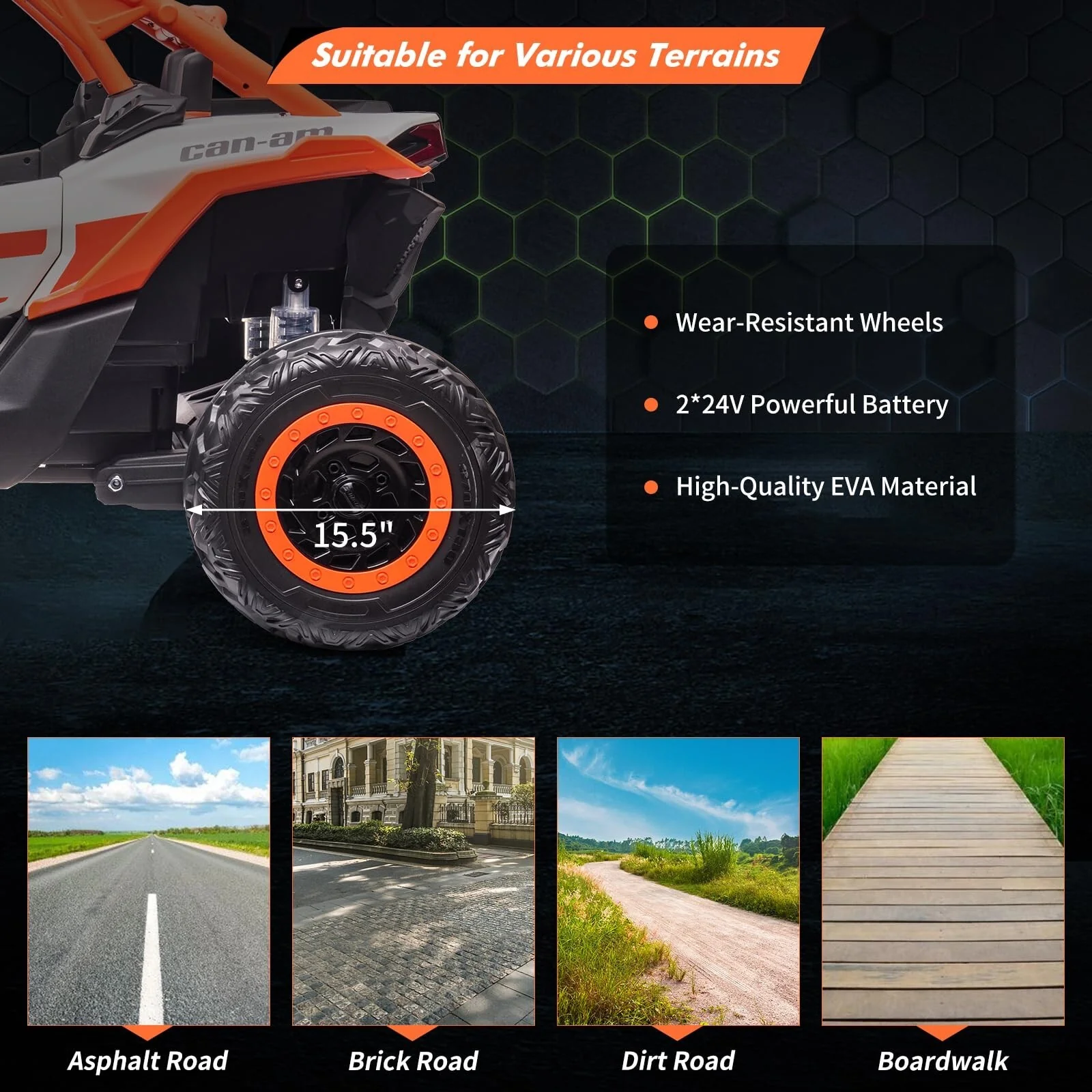 24V Electric 4WD Off-Road Ride-On UTV Car with Remote Control for Kids - Image 72