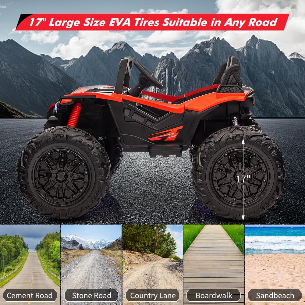 24V Electric Ride-On UTV Car for Kids with 2 Seats, LED Lights, Music, and Remote Control - Image 18