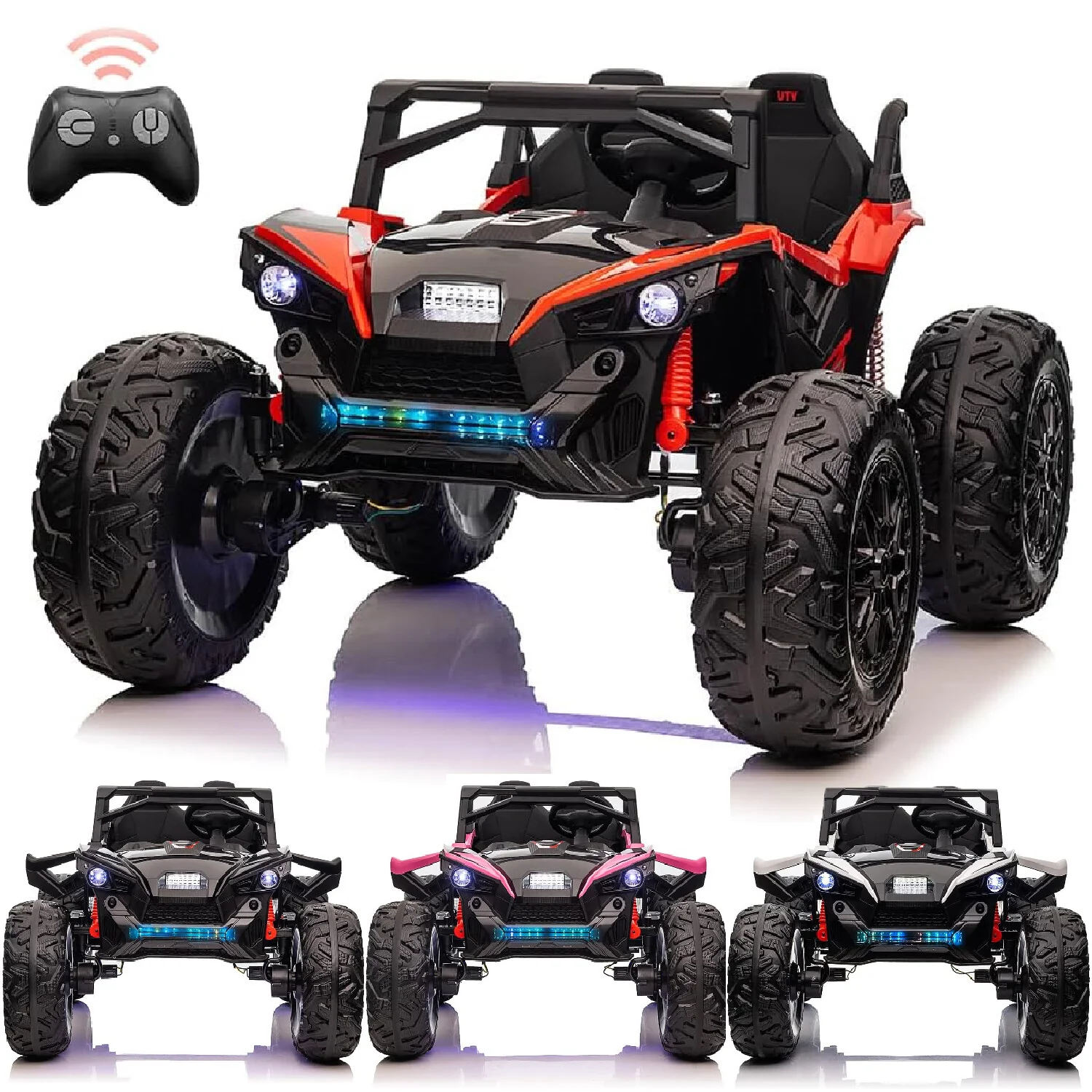 24V Electric Ride-On UTV Car for Kids with 2 Seats, LED Lights, Music, and Remote Control - Image 4