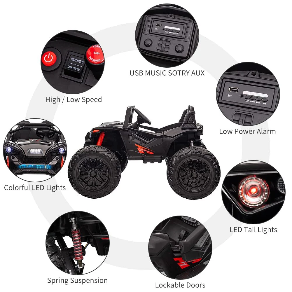 24V Two-Seater Electric Ride-On UTV for Kids with Remote Control and EVA Wheels - Image 18
