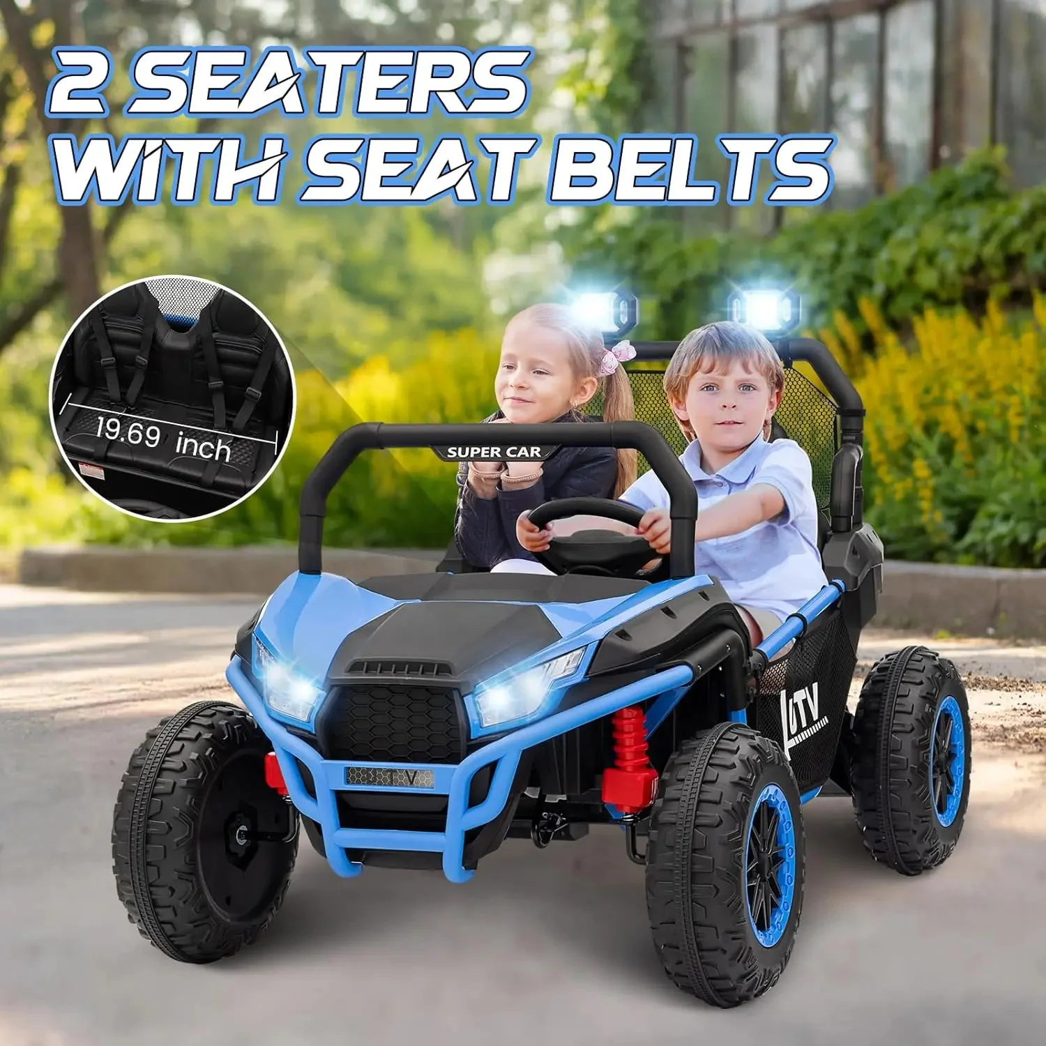 24V Kids Ride-On UTV Car with Remote Control and Spring Suspension - Image 3