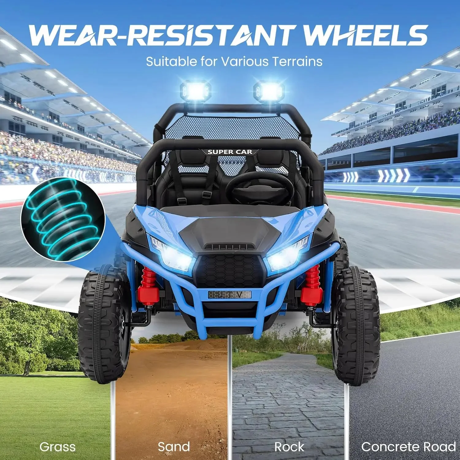 24V Kids Ride-On UTV Car with Remote Control and Spring Suspension - Image 4