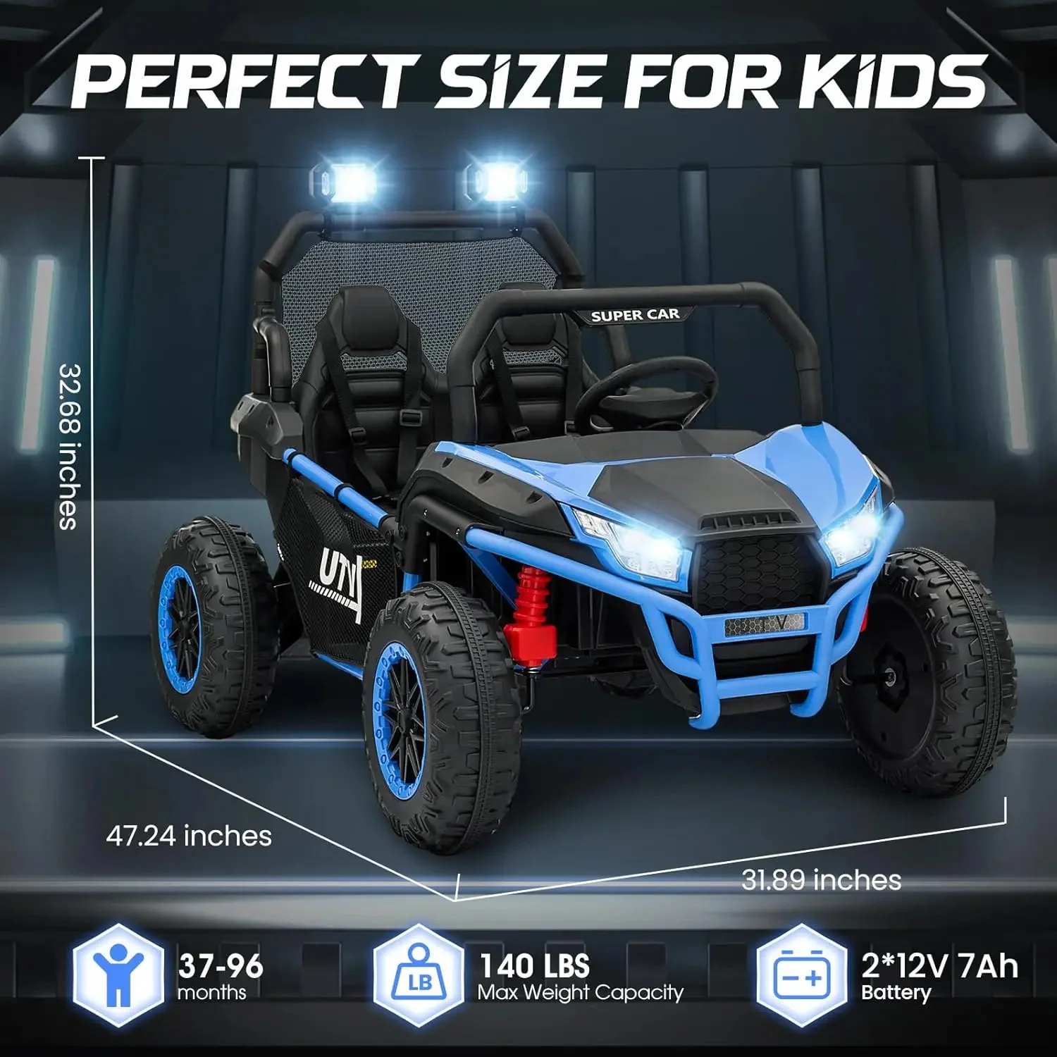 24V Kids Ride-On UTV Car with Remote Control and Spring Suspension - Image 7