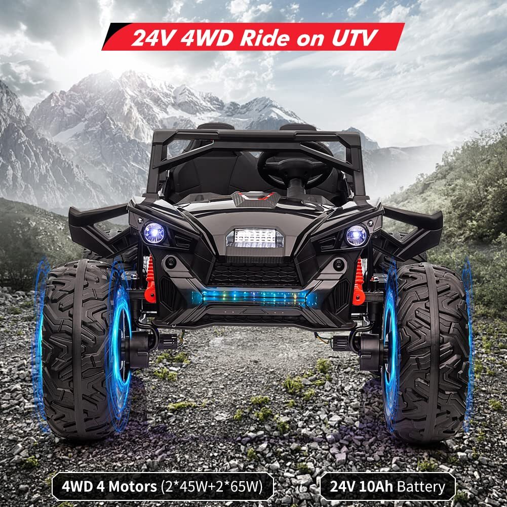 24V Electric Ride-On UTV Truck for Kids with Remote Control, Wide Seat, and LED Lights - Image 14