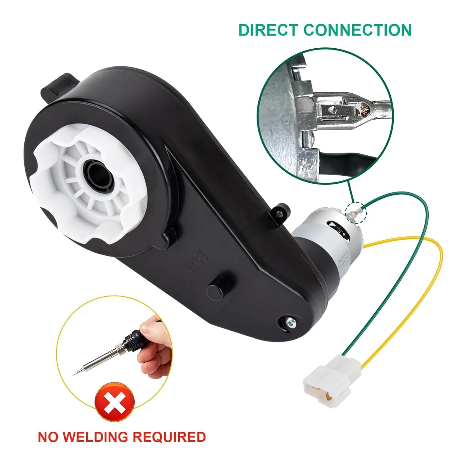 24V RS555 High-Speed DC Motor Gearbox for Children's Riding Toys 2-Pack - Image 3
