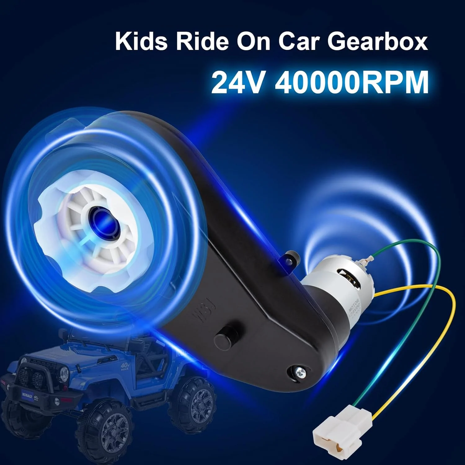 24V RS555 High-Speed DC Motor Gearbox for Children's Riding Toys 2-Pack - Image 7