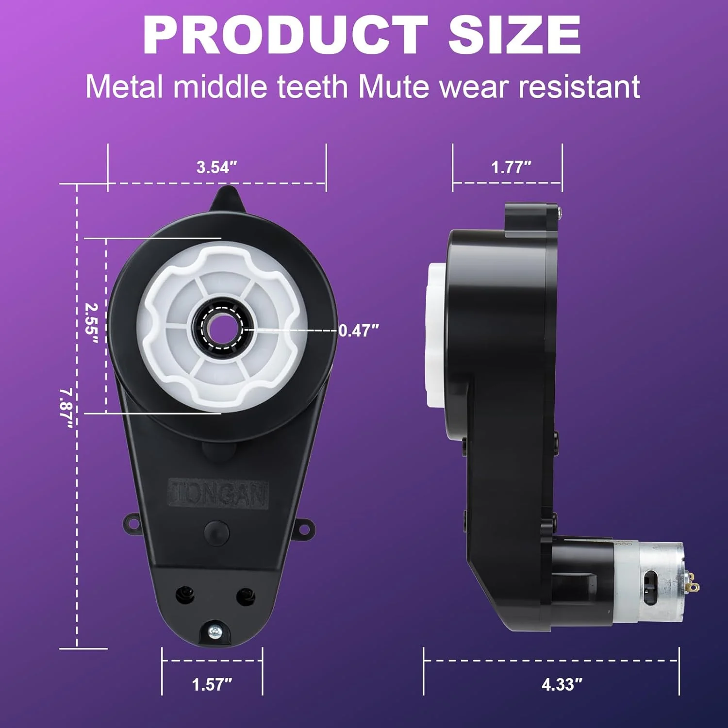24V RS555 High-Speed Motor Gearbox Replacement Parts for Ride-On Jeep 2-Piece Set - Image 2