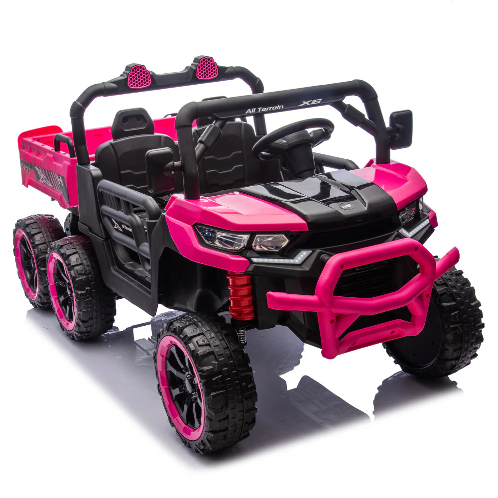 24V Two-Seater Kids Electric Ride-On Six-Wheel Dump Truck with Parental Remote Control - Image 3