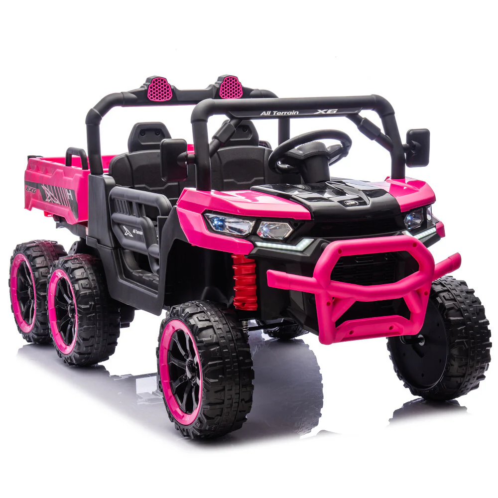 24V Two-Seater Kids Electric Ride-On Six-Wheel Dump Truck with Parental Remote Control - Image 4