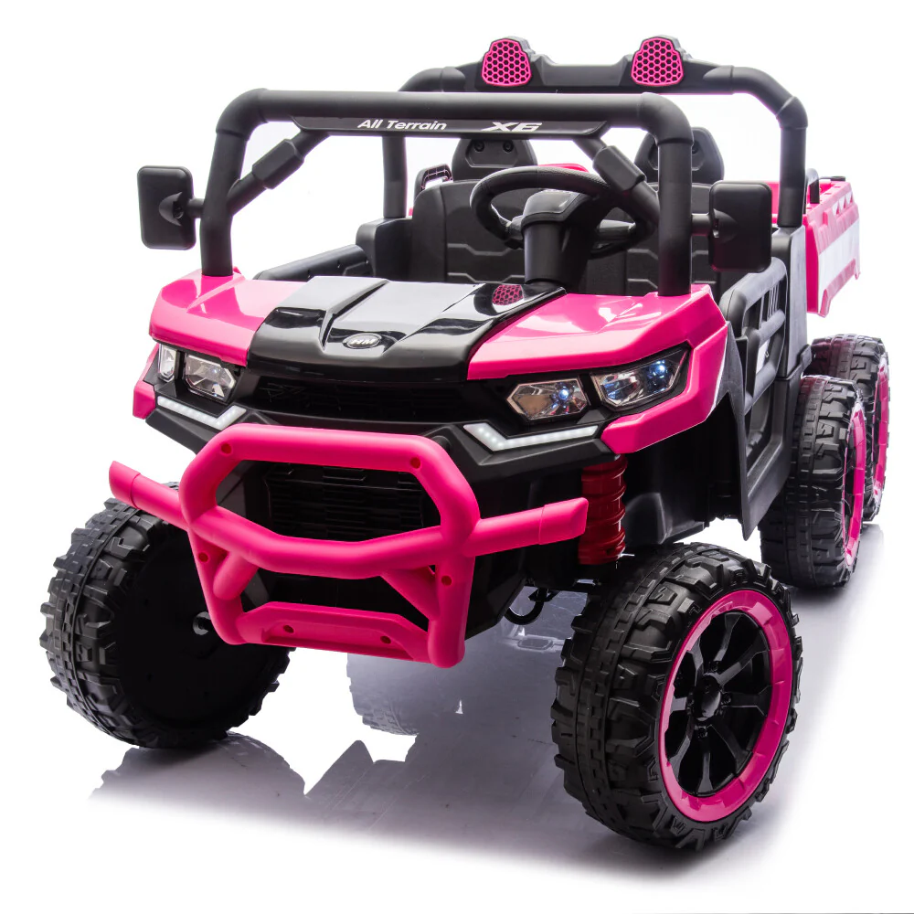 24V Two-Seater Kids Electric Ride-On Six-Wheel Dump Truck with Parental Remote Control - Image 5