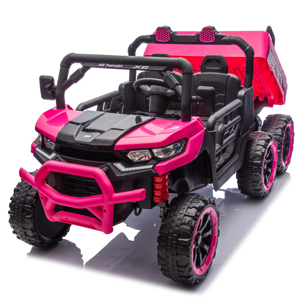 24V Two-Seater Kids Electric Ride-On Six-Wheel Dump Truck with Parental Remote Control - Image 7