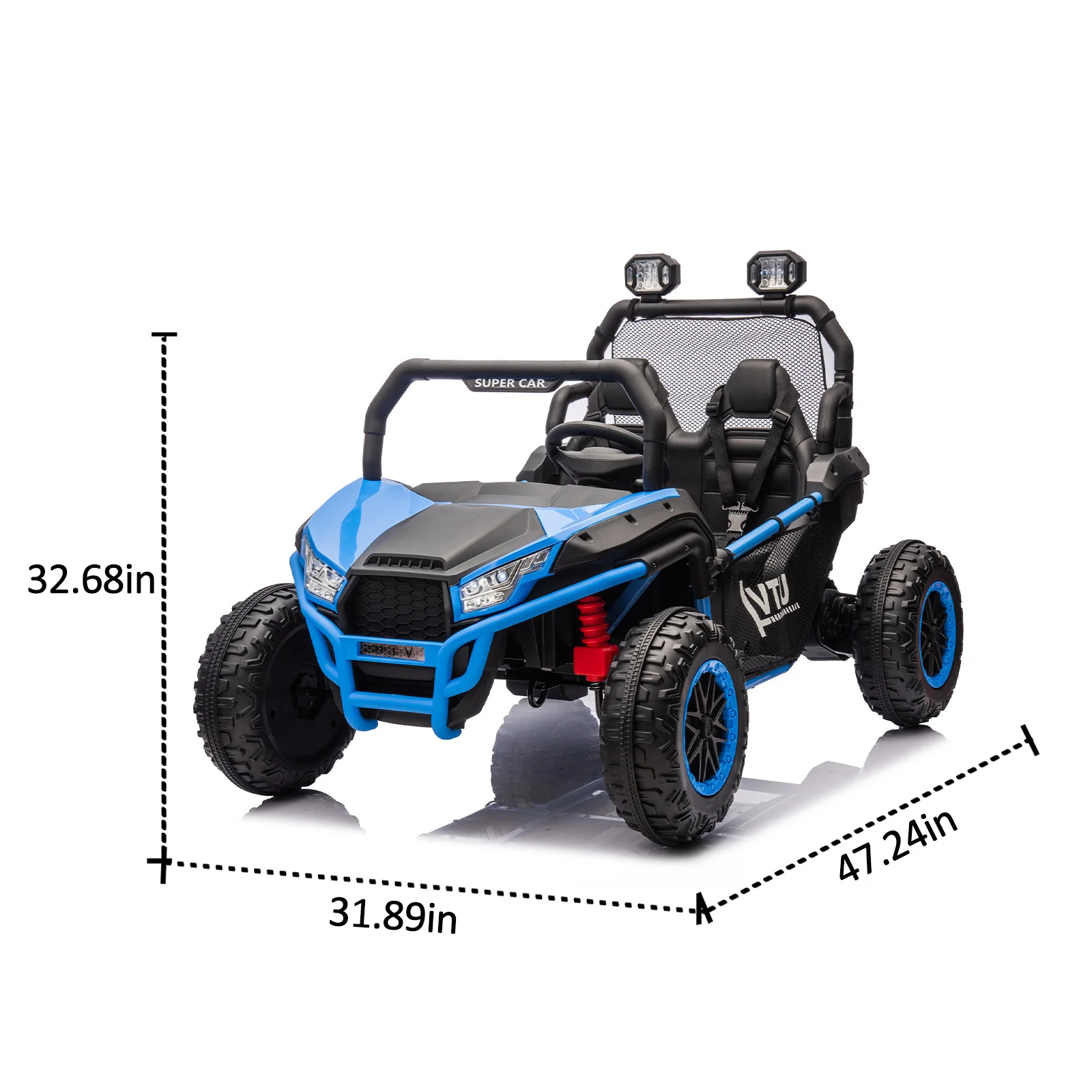 24V Two-Seater Kids Ride-On UTV with Parental Control and 400W Motor, Four-Wheel Drive - Image 2