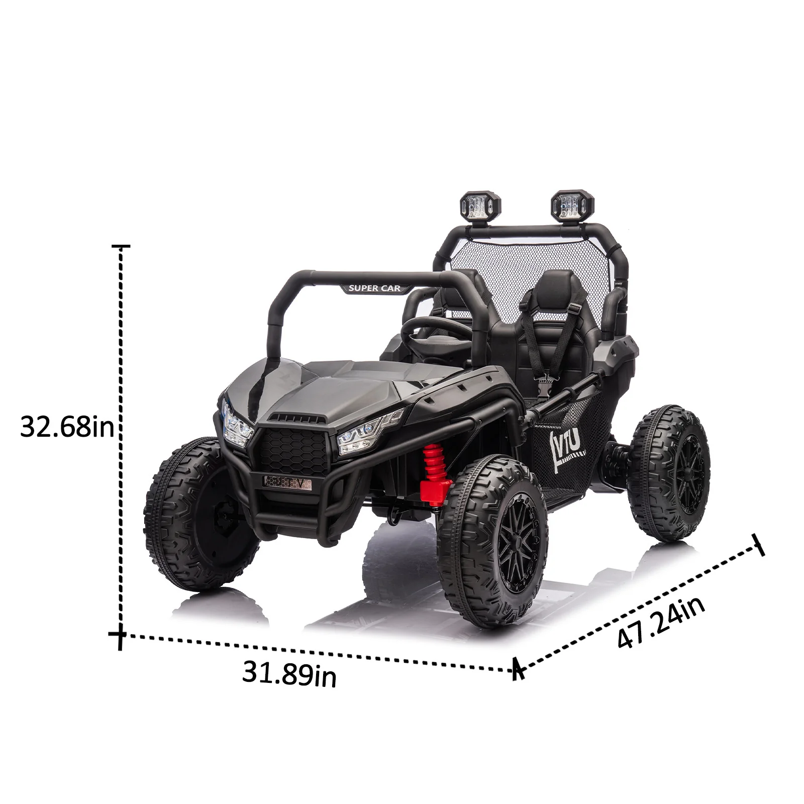 24V Two-Seater Kids Ride-On UTV with Parental Control 400W High-Power Four-Wheel Drive - Image 2