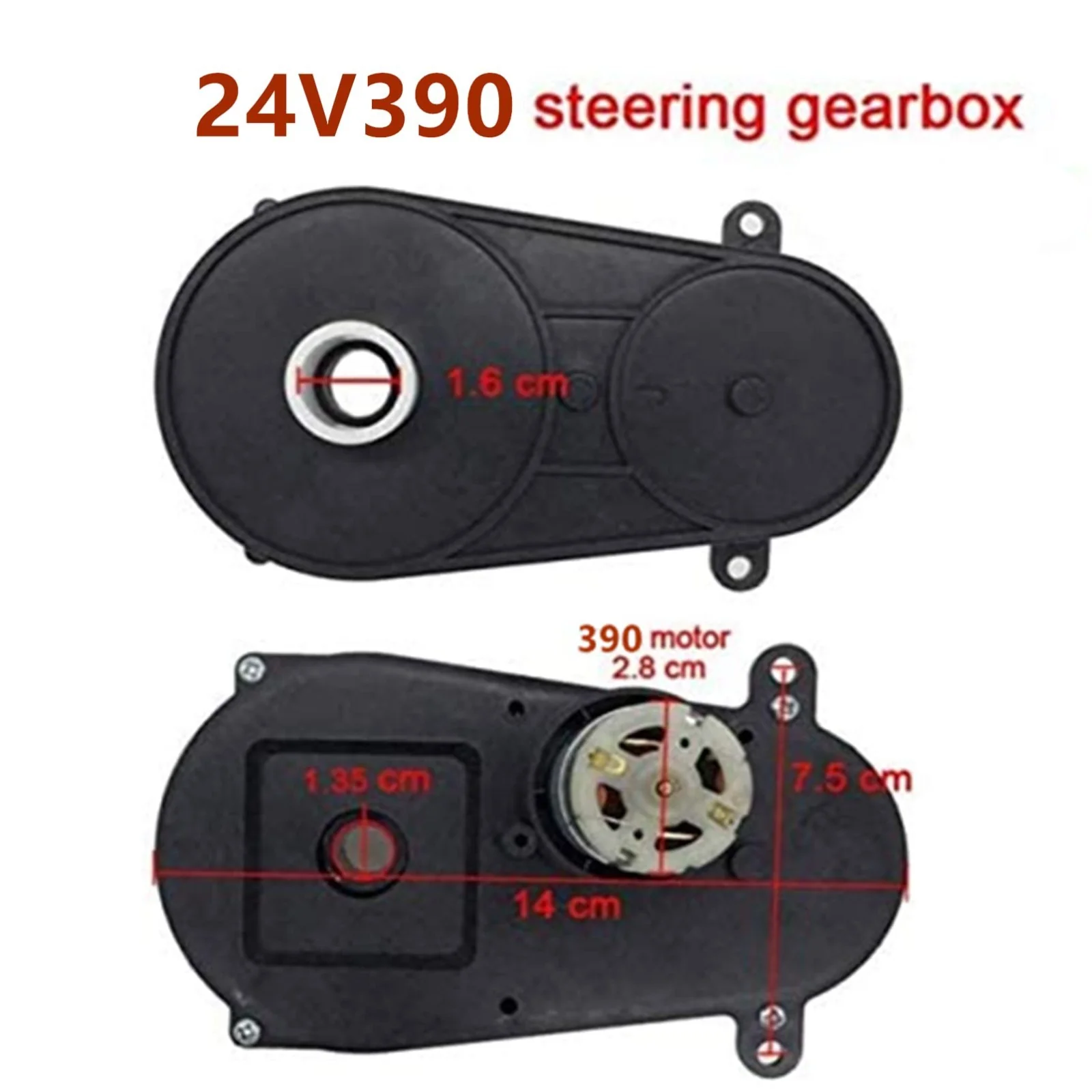 24V390 Electric Car Steering Gearbox and Motor for Kids Ride-On Toy Upgrade - Image 3