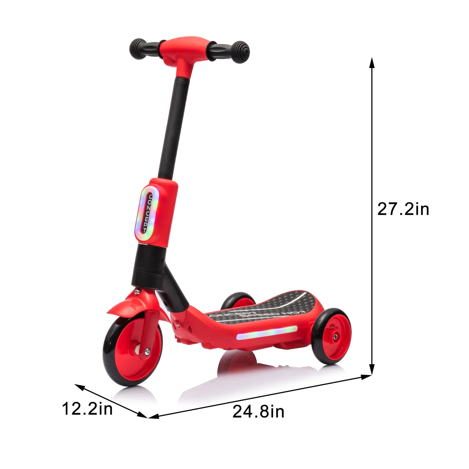 2-in-1 Kids Three-Wheel Electric Scooter with Wide Deck, LED Tail Lights and Spray Function - Image 2