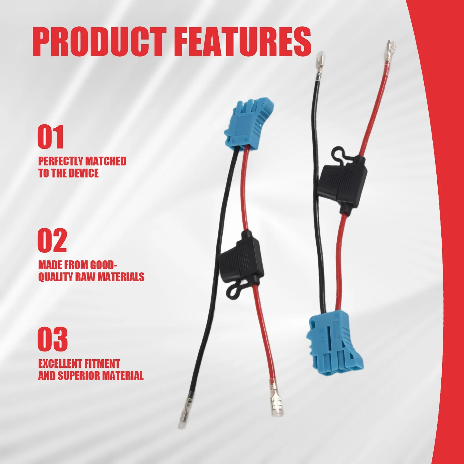 2-Pack 12 AWG Wire Harness Connector Replacement for 12V SLA5635 Peg Perego - Image 3