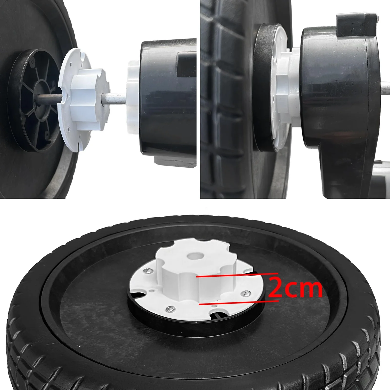 2-Pack 10'' PU Solid Rubber Tires for Power Wheels Ride-On Car – Alligator Design - Image 5