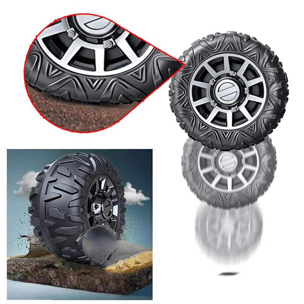 2-Pack 13-Inch PU Solid Rubber Tires for Power Wheels Ride-On Car - Image 2