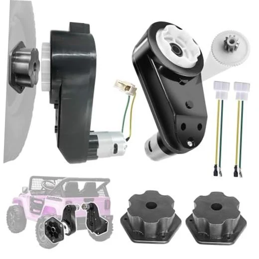 2-Pack 12V RS550 High-Speed Motor Gearbox with 40000 RPM and Black Coupler