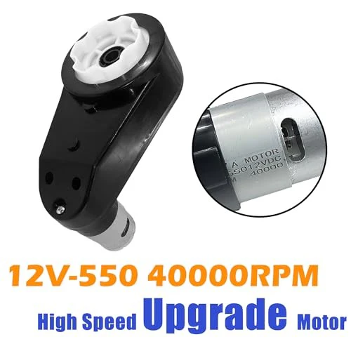 2-Pack 12V RS550 High-Speed Motor Gearbox with 40000 RPM and Black Coupler - Image 3