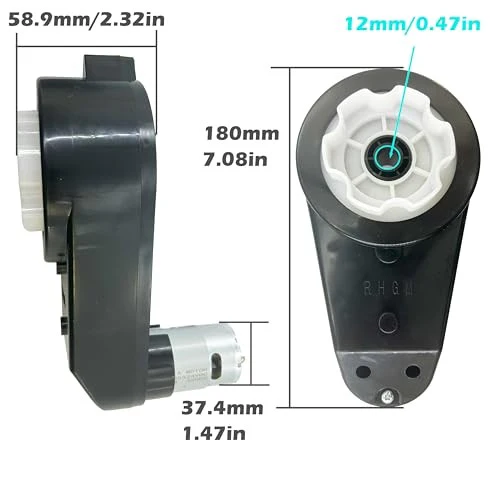 2-Pack 12V RS550 High-Speed Motor Gearbox with 40000 RPM and Black Coupler - Image 6