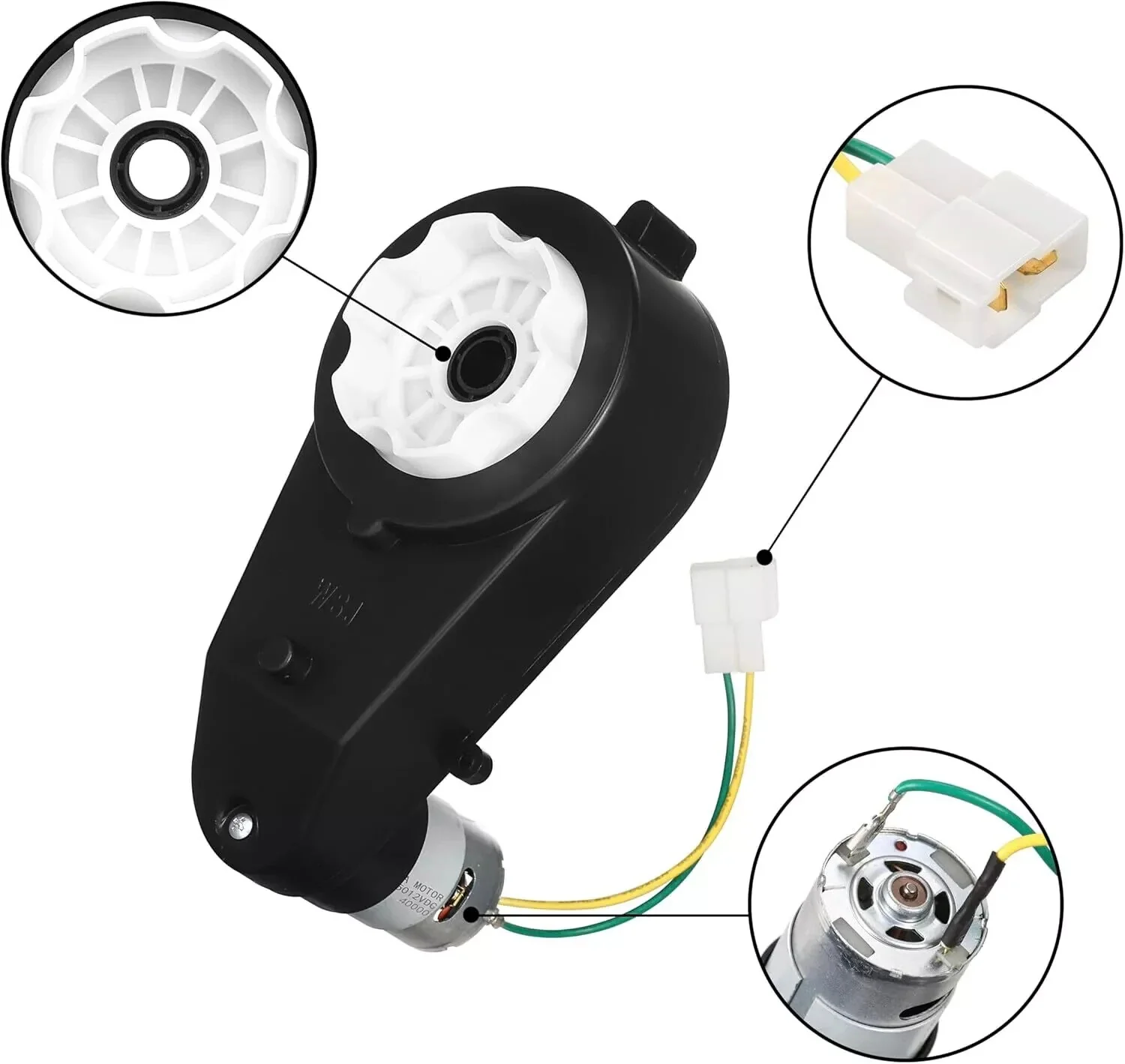 2-Pack 12V 40000RPM Gearbox Motors for Kids Ride-On Car Wheel Power Upgrade - Image 3