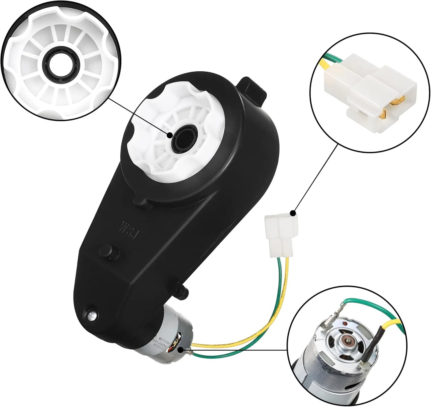 2 Pack 12V 40000RPM High-Speed Motors for Kids Ride-On Car Gearbox and Wheel Upgrade - Image 3