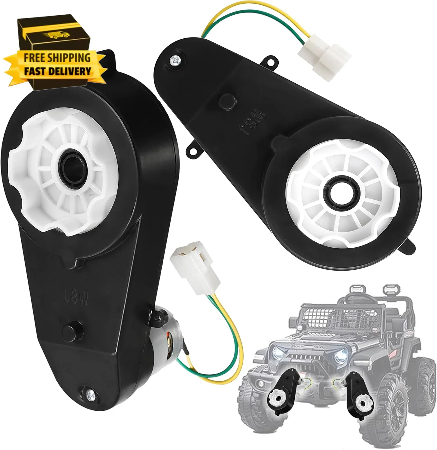 2Pcs 12V 40000RPM Gearbox Motors for Kids Ride-On Car Wheel Power Upgrade