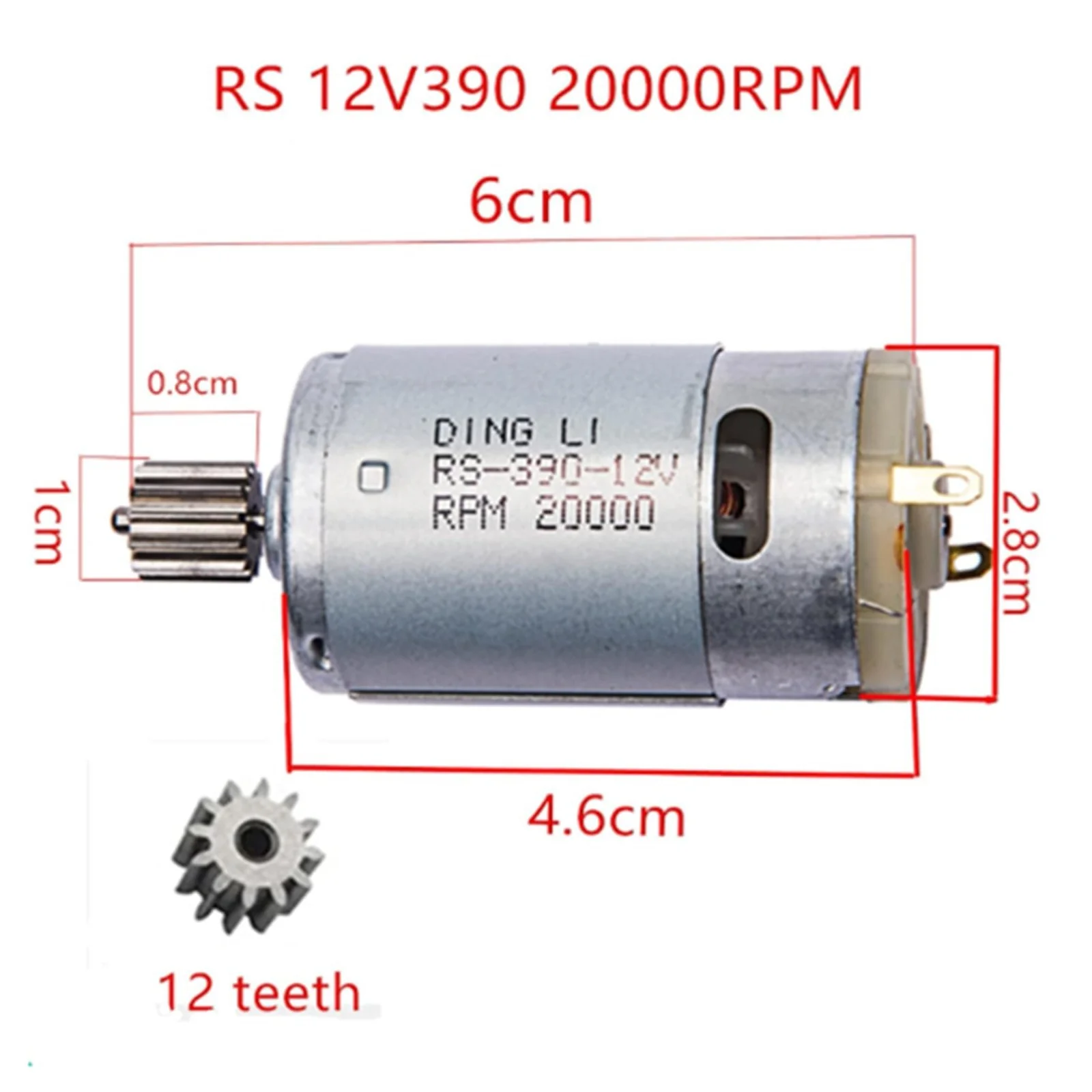 Set of 2 High-Speed 12V Electric Motors for Children's Ride-On Vehicles and Toys - Image 3