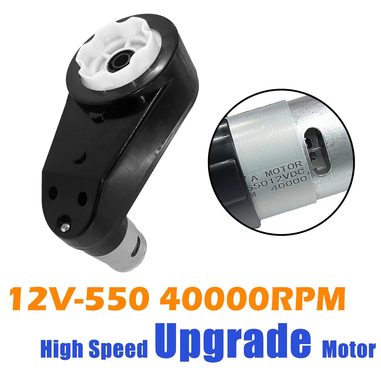 2PCS 12V RS550 High-Speed 40000RPM Gearbox Motors for Kids' Ride-On Cars Power Wheels - Image 2