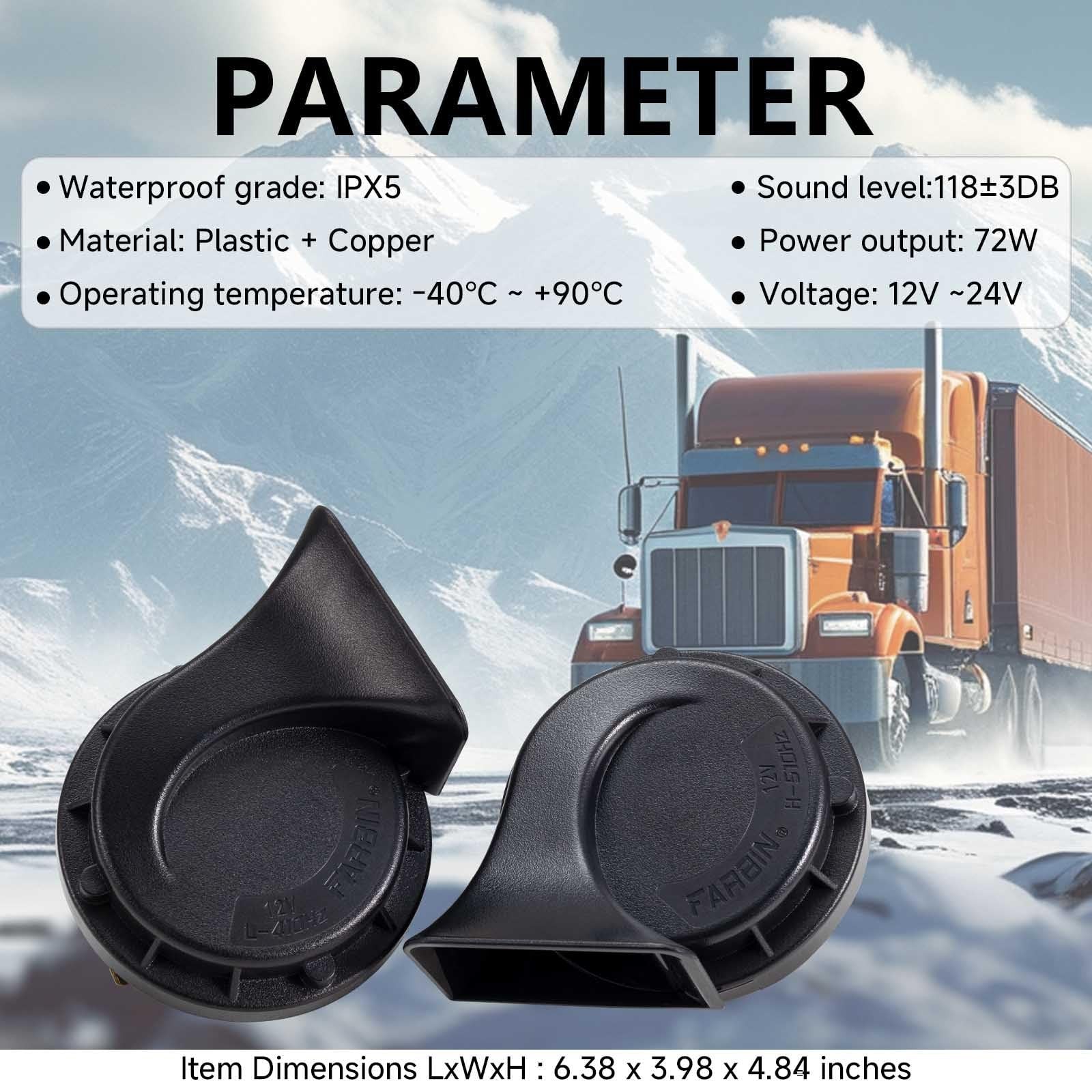 2PCS 130dB Dual Air Horns for Truck with High and Low Tone Super Loud Train Sound - Image 5