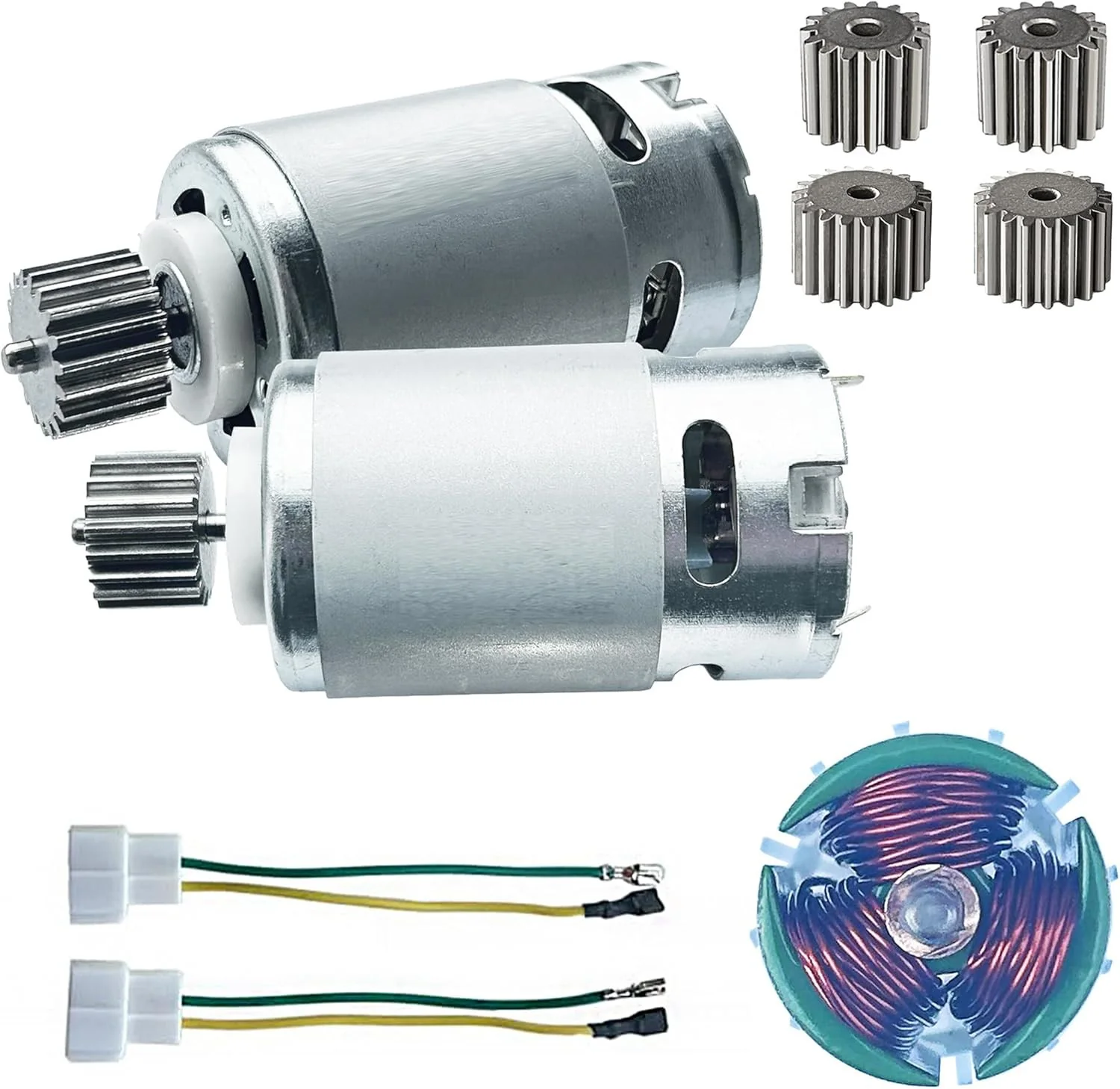 2PCS 24 Volt RS555 35000 RPM High-Speed 7R (19T) Motor for Power Wheels - Image 12