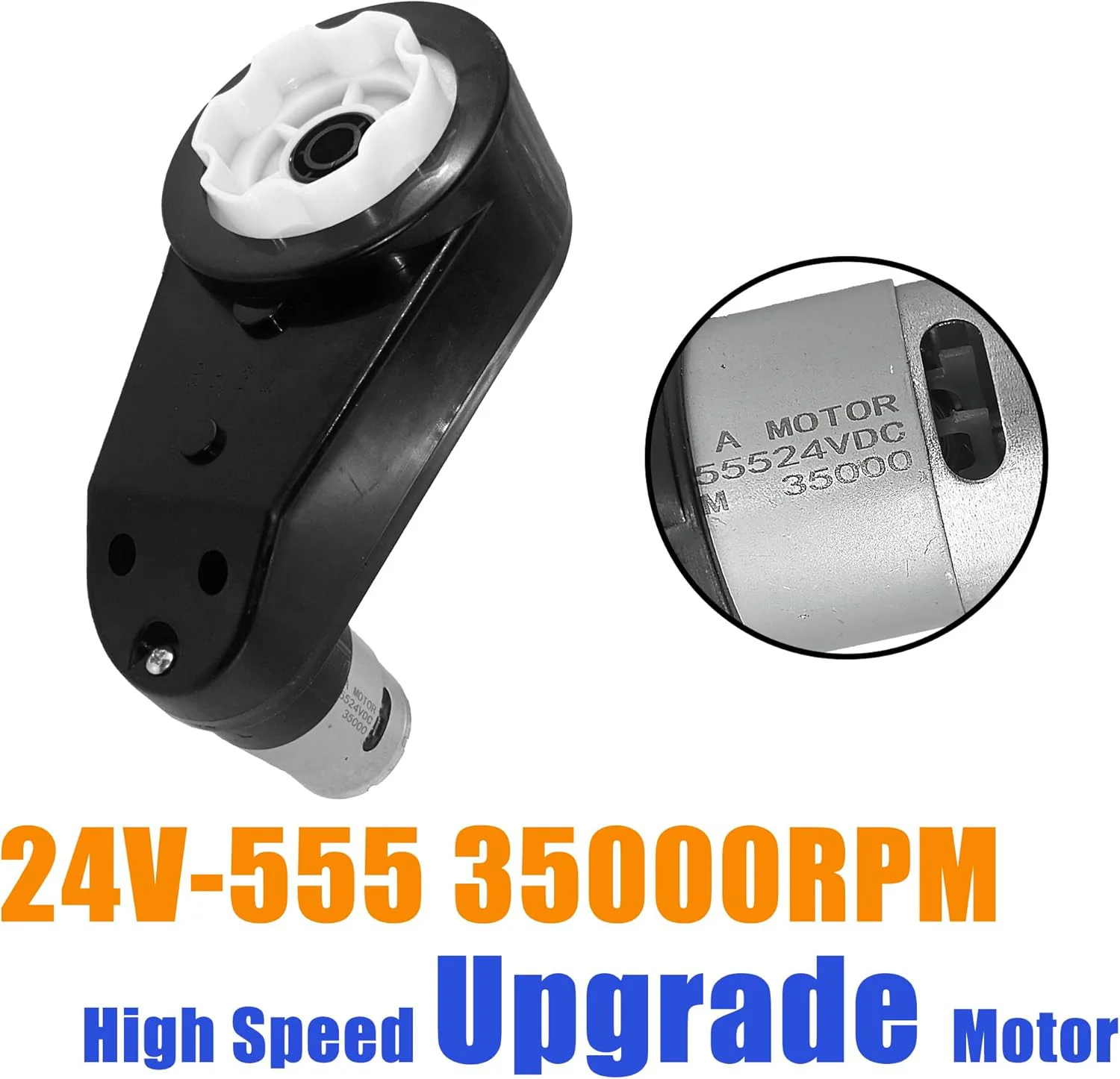 2PCS 24V RS555 High-Speed 35000RPM Motor with Gearbox for Power Wheels Kids Replacement - Image 2