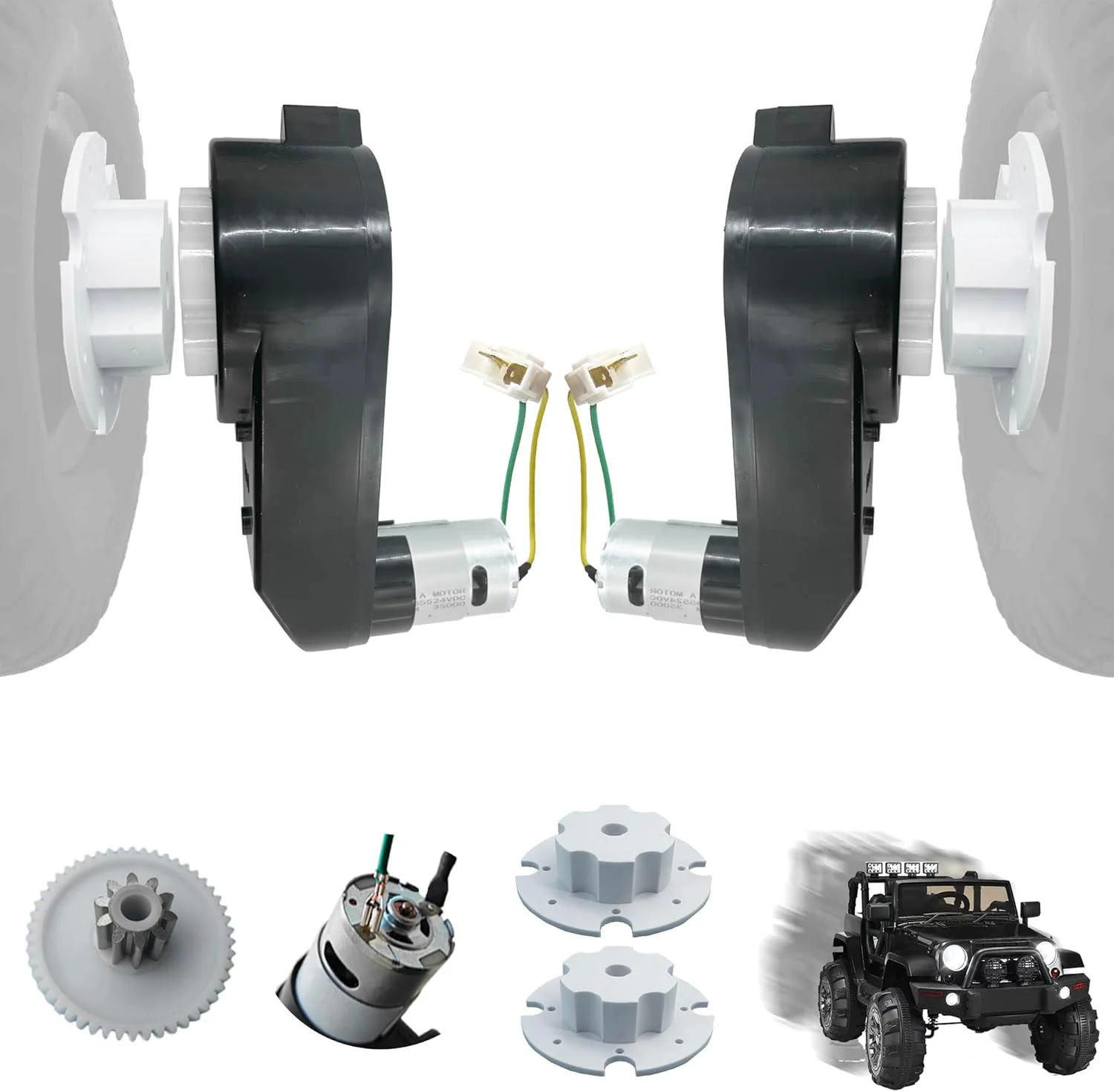 2PCS 24V RS555 High-Speed 35000RPM Motor with Gearbox for Power Wheels Kids Replacement - Image 8