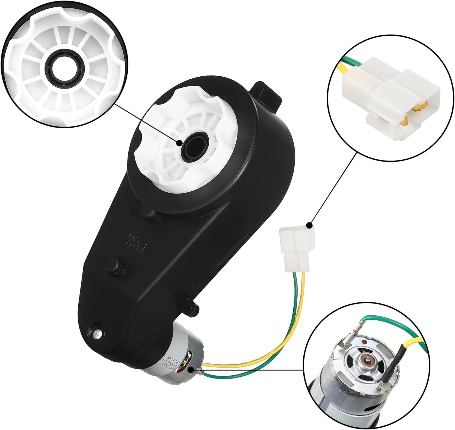 2-Pack 24V 30000RPM Motors with Gearbox for Kids Ride-On Car Wheels Power - Image 3