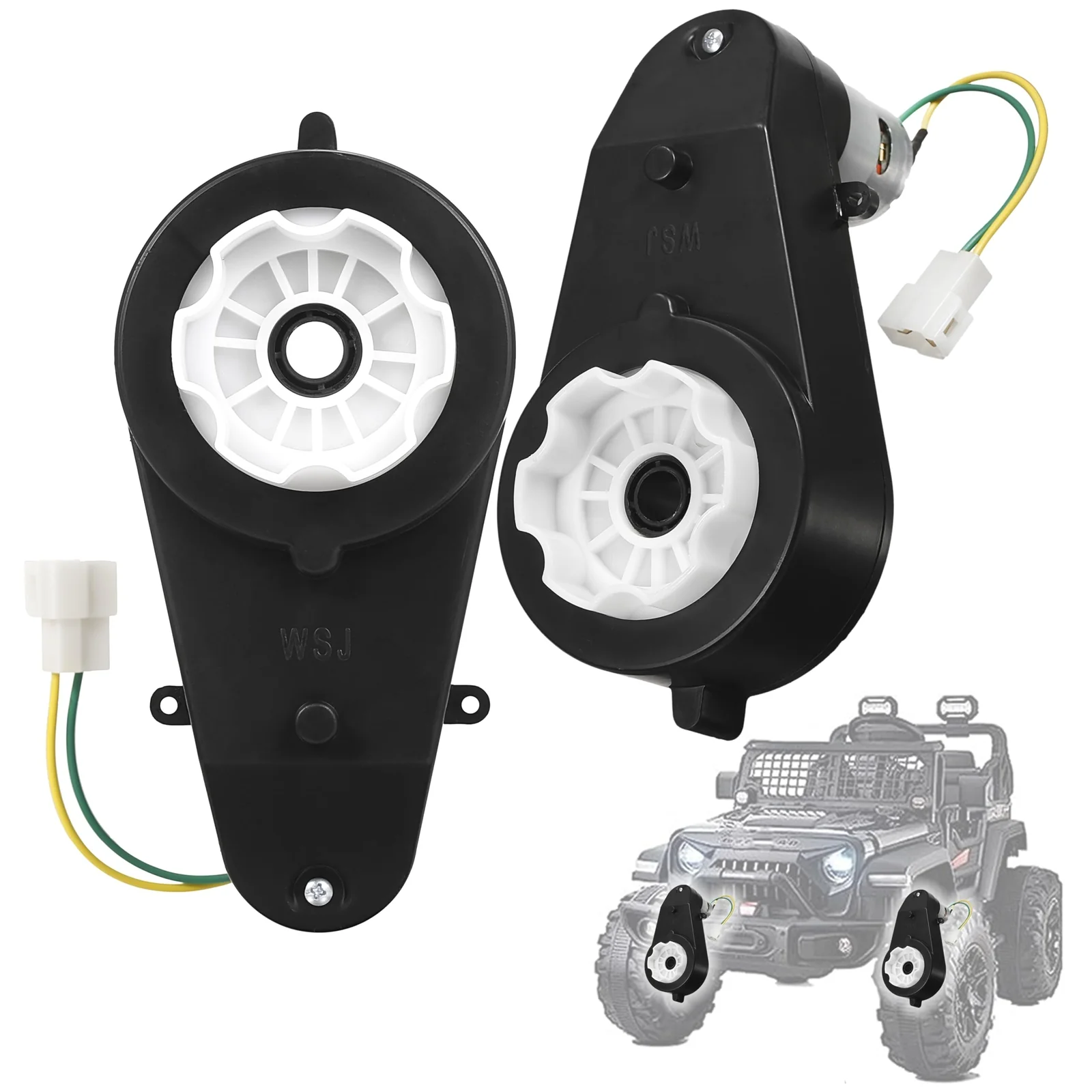 2Pcs 24V 40000RPM Gearbox Motors for Kids Ride-On Car Wheel Power Upgrade