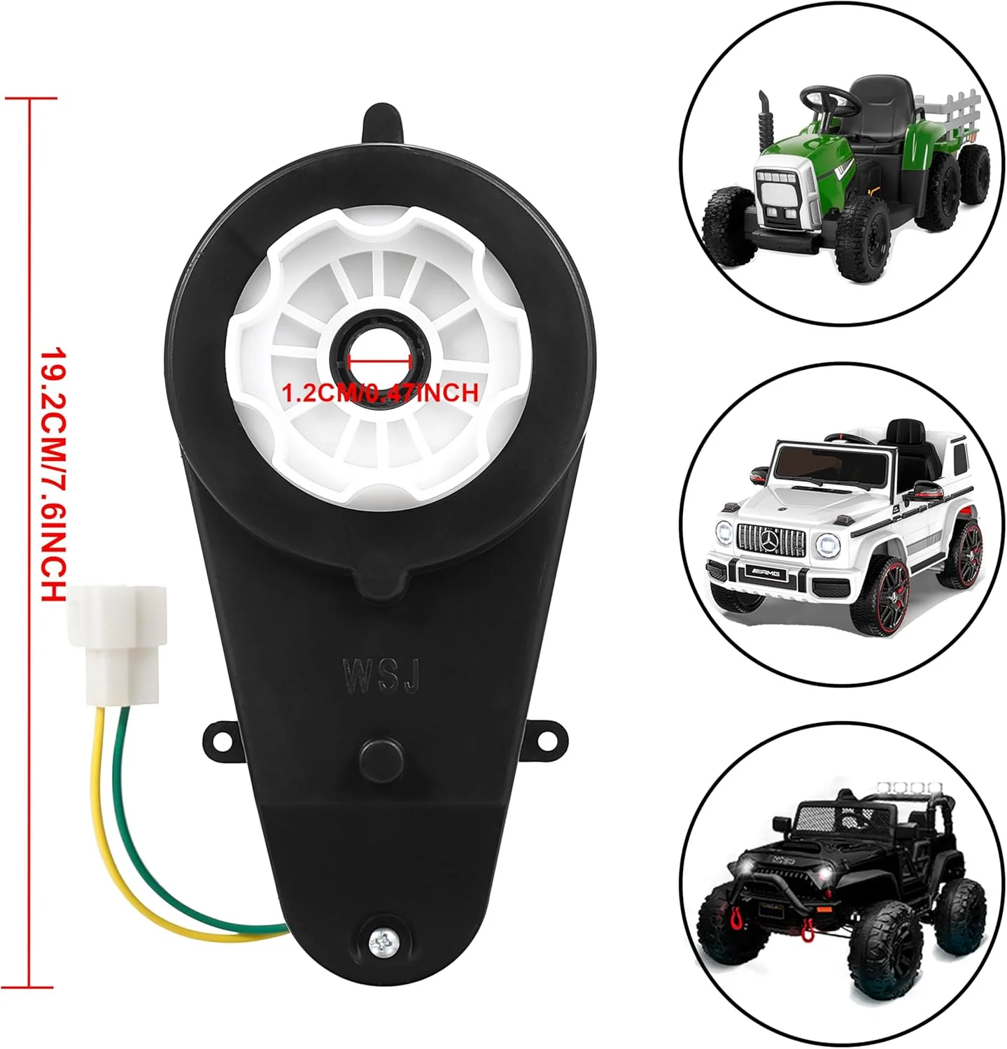 2-Pack 24V 40000RPM High-Power Gearbox Motors for Kids Ride-On Car Wheels Upgrade - Image 5