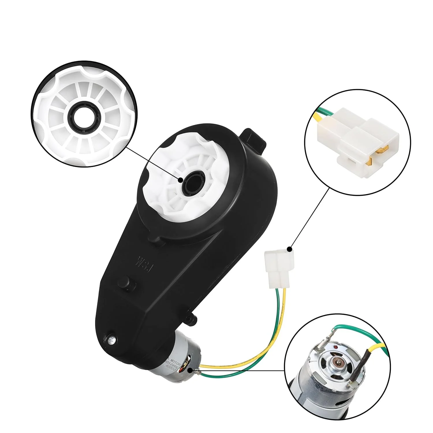 2-Pack 24V 40000RPM Gearbox Replacement Parts for Kids Ride-On Toy Car - Image 2