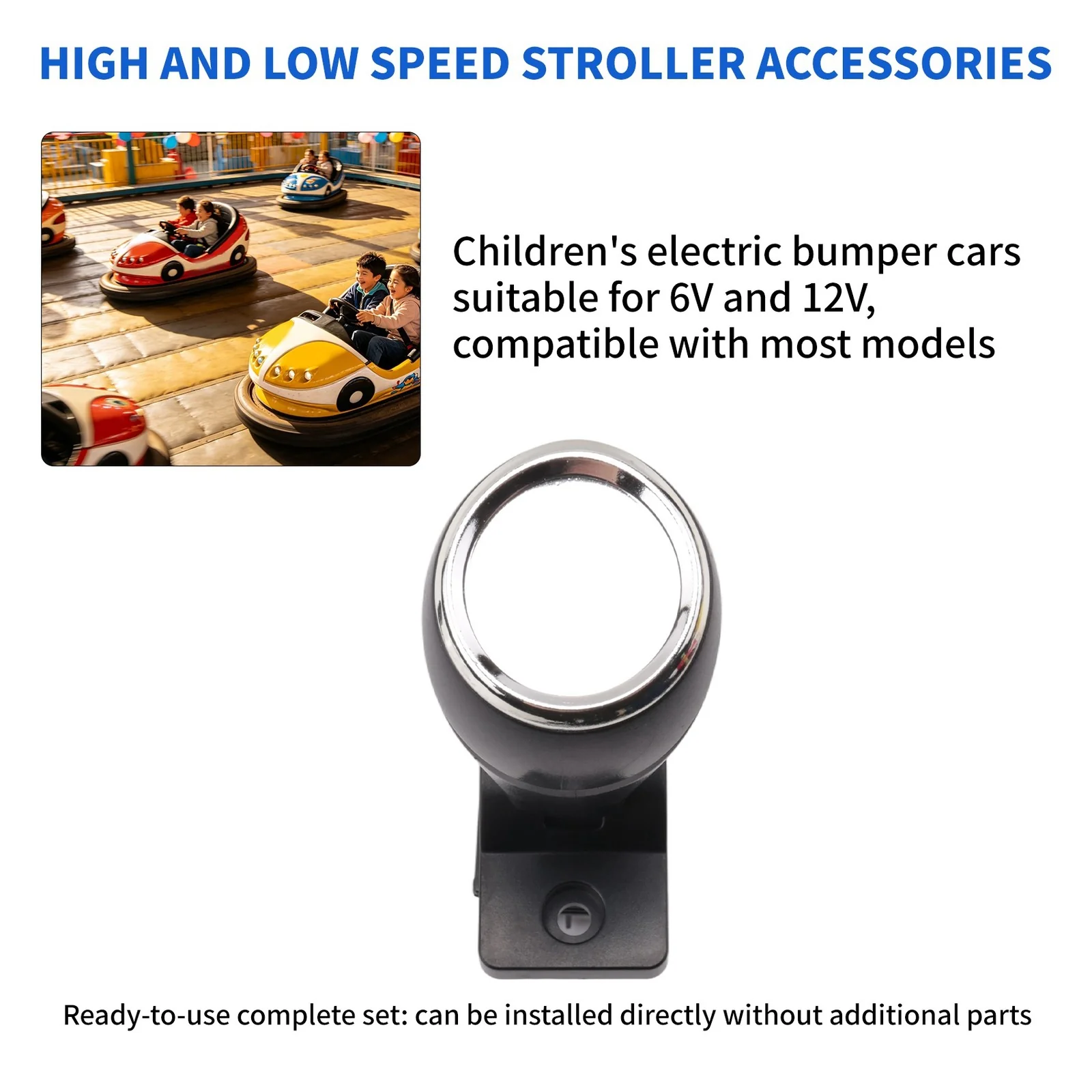 Set of 2 Kids Electric Joystick Bumper Cars with Forward and Reverse Function - Image 4