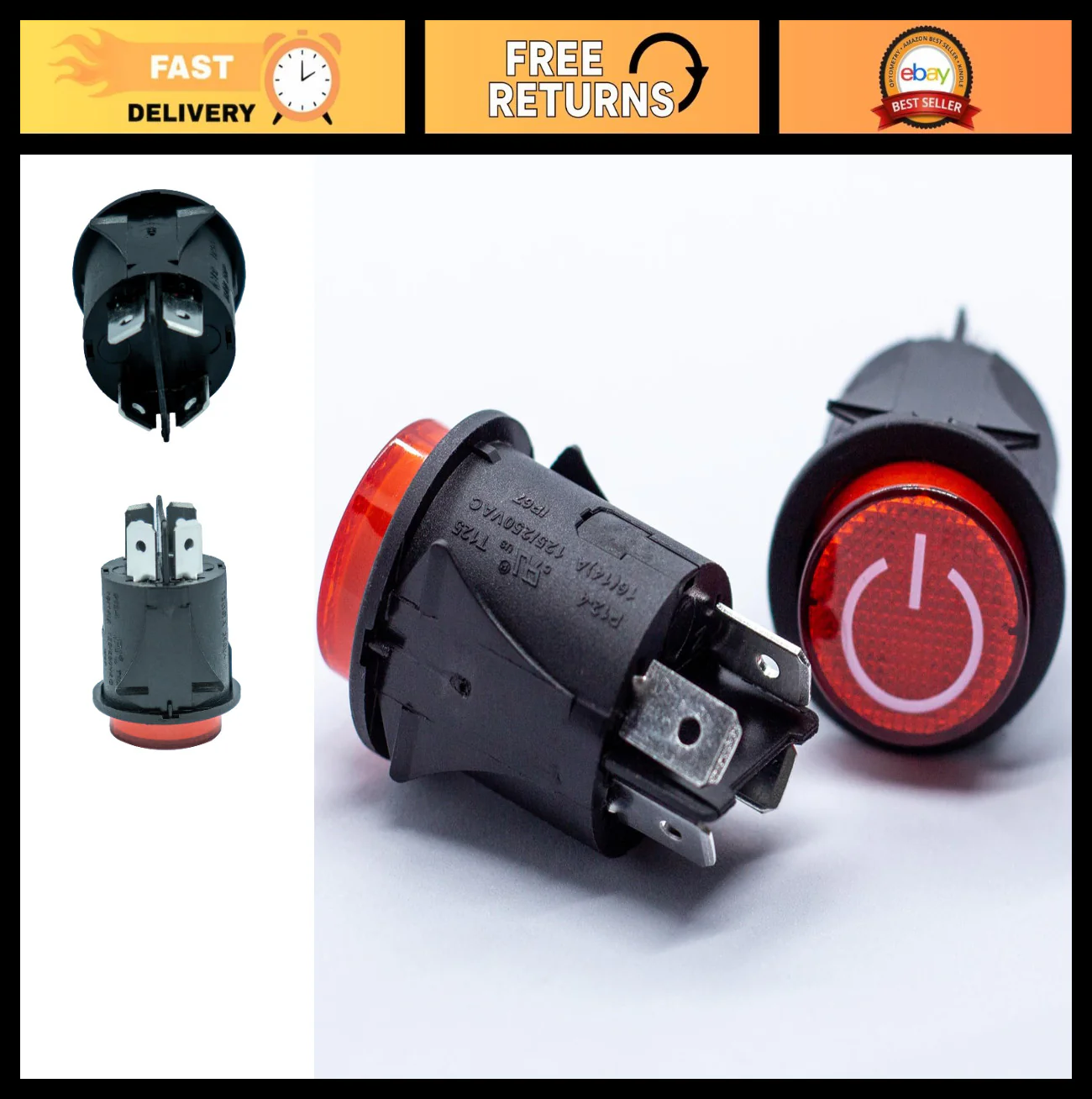 2-Pack One-Button Start Power Switch for Kids' Electric Ride-On Cars