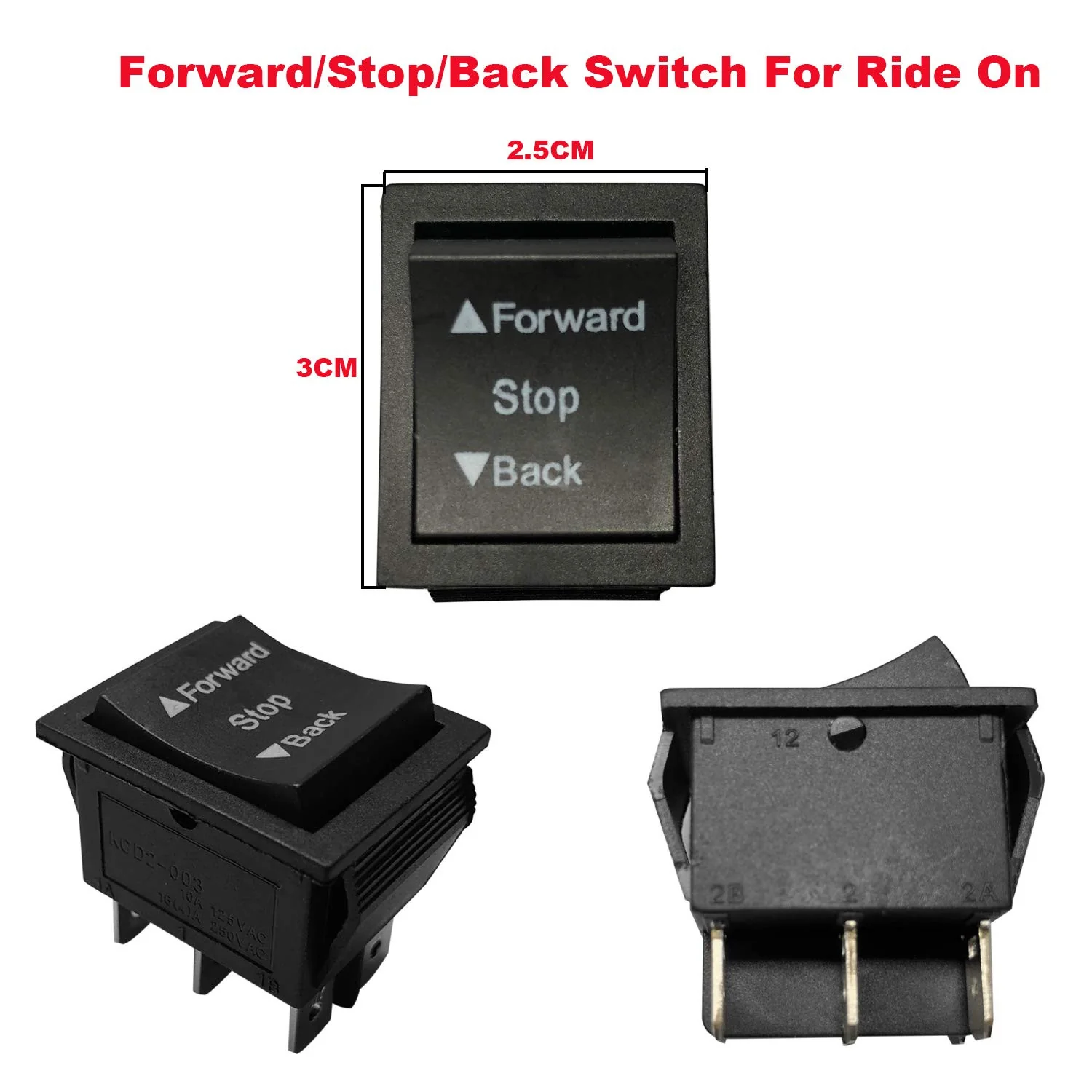 2PCS Forward Reverse Shift Switch Set for Kids Ride-On Toy Accessories with Stop Function - Image 5