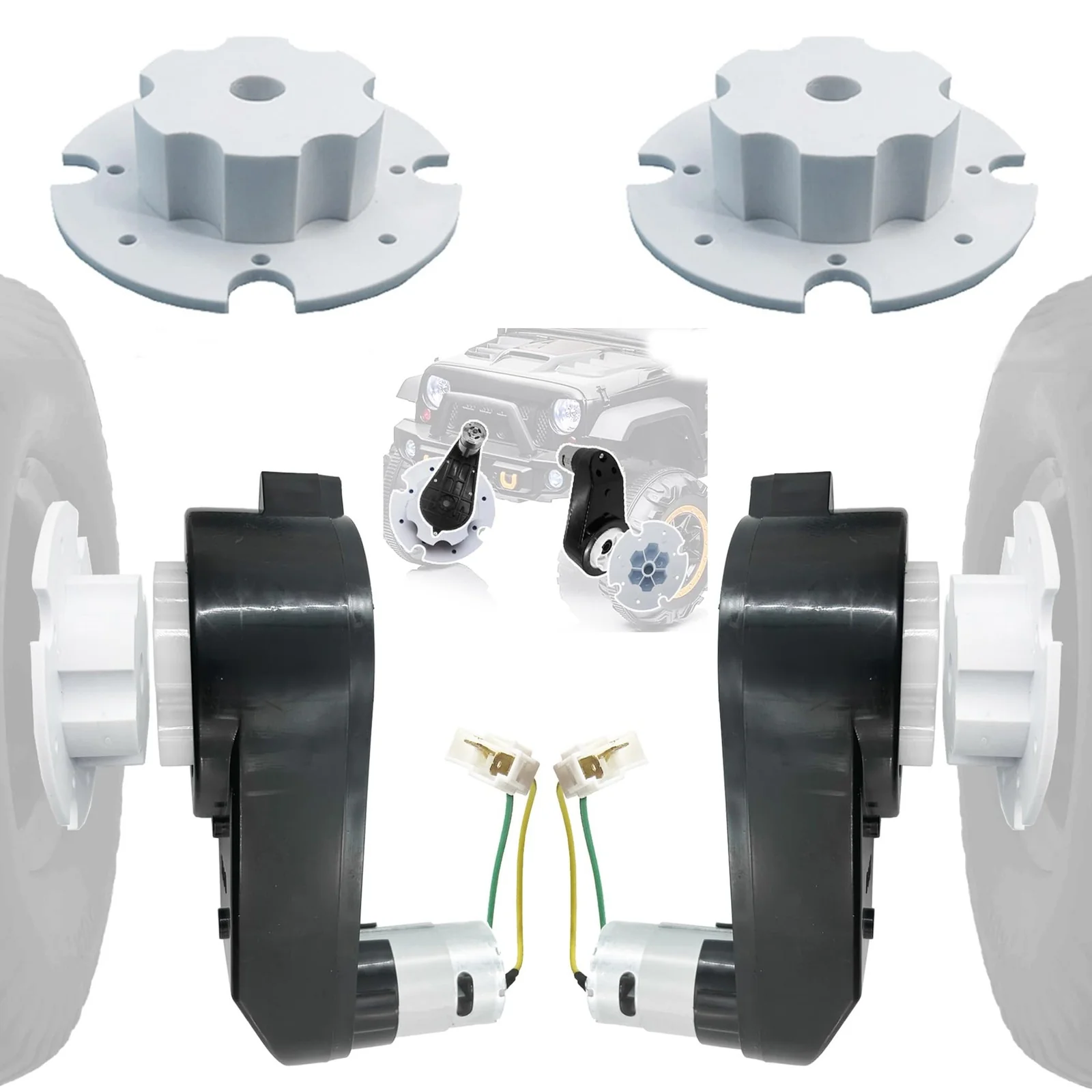 2PCS 12V RS550 High-Speed 40000RPM Motor Gearbox for Kids Ride-On Car